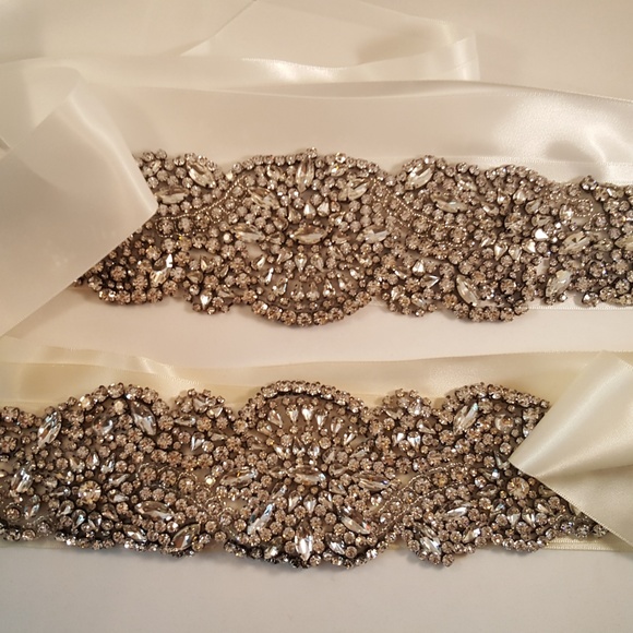 Bridal sash belt with sparkling crystal rhinestone main image 5
